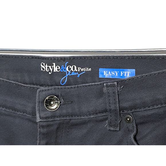 Style & Co Womens 12P Jeans Petite Easy Fit Gray Cotton Stretch Actual 30 x 28 - Picture 2 of 7